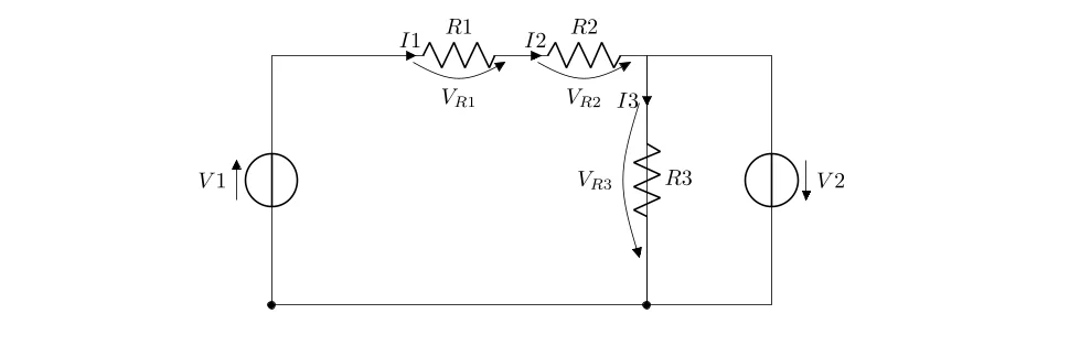 Analyse d'un circuit par le theoreme de superposition<br />
