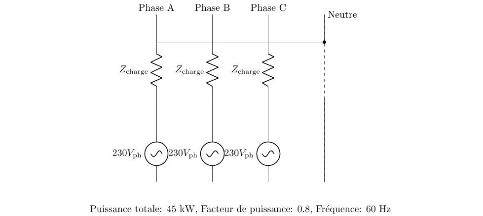 Calcul de l’Intensité dans les Lignes Triphasées